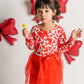 Vieille Baby Girls Valentines Day Dress 2T Red Love Heart Tutu Skirts Spring Clothes Long Sleeve Red Outfits 2T 3T