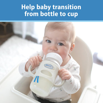 Dr. Brown'S Milestones 100% Silicone Baby Bottle Handles, Wide-Neck, Removable Easy-Grip Transitional Sippy Cup Handles, Black,