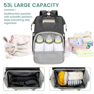 Hotbest Diaper Bag Backpack, Large Baby Bag, Nappy Changing Bags With Changing Pad, Multifunction Waterproof Travel Essentials B