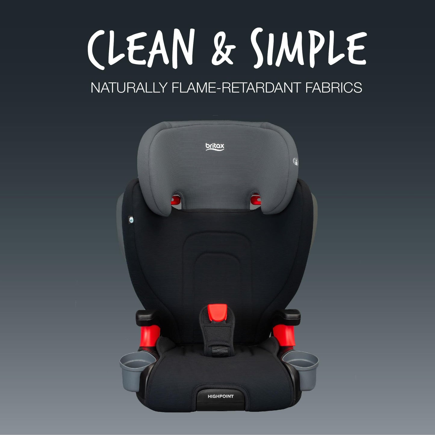 Britax Highpoint Backless Belt-Positioning Booster Seat, SafeWash Black Ombre