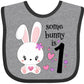 Inktastic Somebunny Is One- First Birthday Bunny Baby Bib Heather And Black 34331