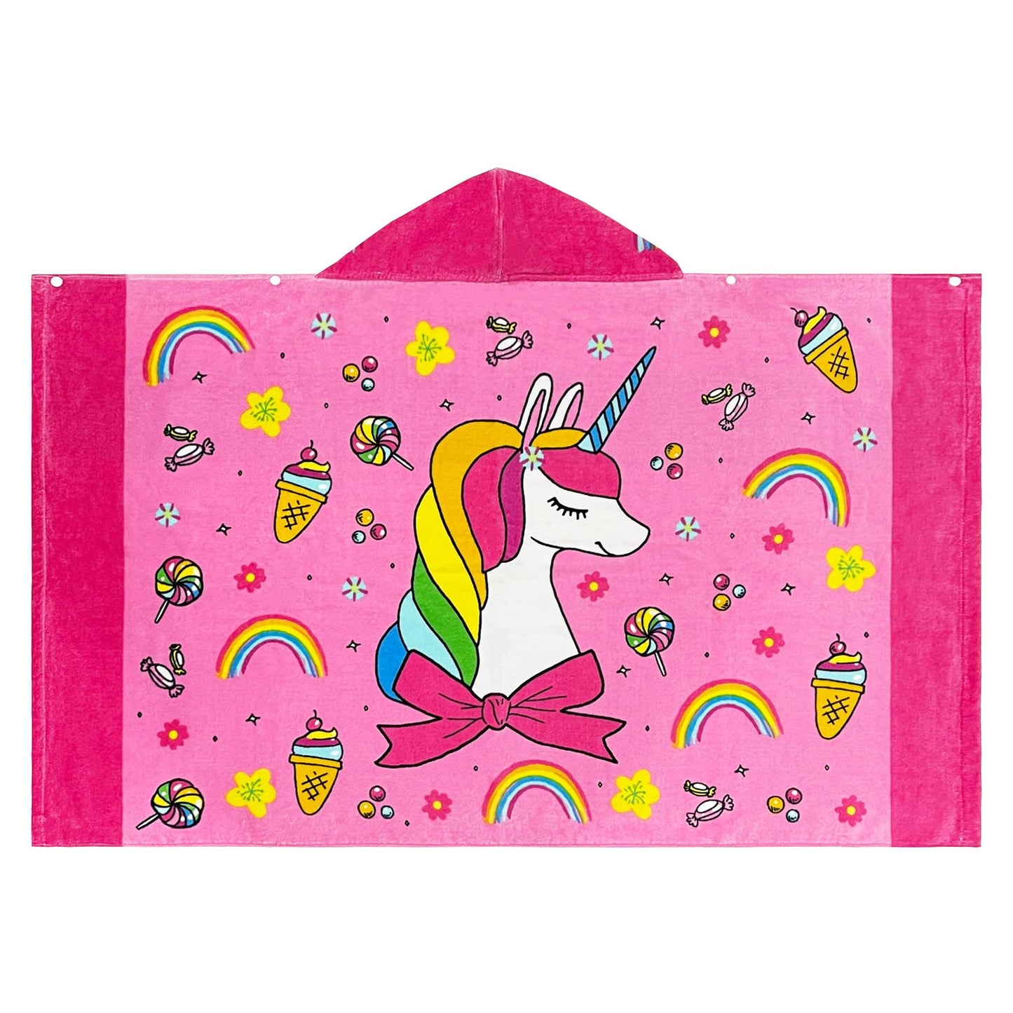 Bavilk Kids Hooded Bath Beach Towel Girls Boys Swim Pool Cover Up Super Absorbent Cute Cartoon Animal Full Vitality
