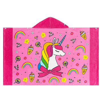 Bavilk Kids Hooded Bath Beach Towel Girls Boys Swim Pool Cover Up Super Absorbent Cute Cartoon Animal Full Vitality