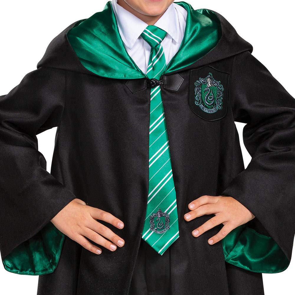 Harry Potter Slytherin Robe Prestige Children'S Costume Accessory, Black & Green, Kids Size Large (10-12)