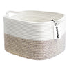Davihomi Square Woven Cotton Rope Basket For Organizing, Gift Baskets For Handles, Empty Gift Baskets, Toy Basket For Bins|13.5'