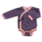 Babysoy Baby Girls' Kimono Bodysuit - Eggplant - 0-3 Months