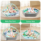 Dearlomum 4-In-1 Tummy Time Mat,Baby Activity Play Mat,Newborn Play Baby Mats For Floor With 6 Infant Learning Sensory Baby Toys