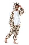 CuteOn Leopard Onesie Kids Animal Pajamas for Boys Girls Halloween Christmas Costume Height for 100cm
