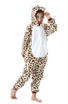 CuteOn Leopard Onesie Kids Animal Pajamas for Boys Girls Halloween Christmas Costume Height for 120cm
