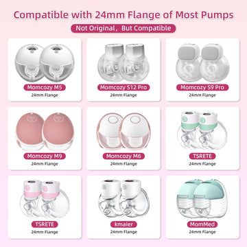 Flange Inserts 17Mm For Medela,Spectra 24Mm Shields/Flanges,Compatible With Momcozy S12 Pro/S9 Pro/S9/S12 Wearable Breast Pump,R