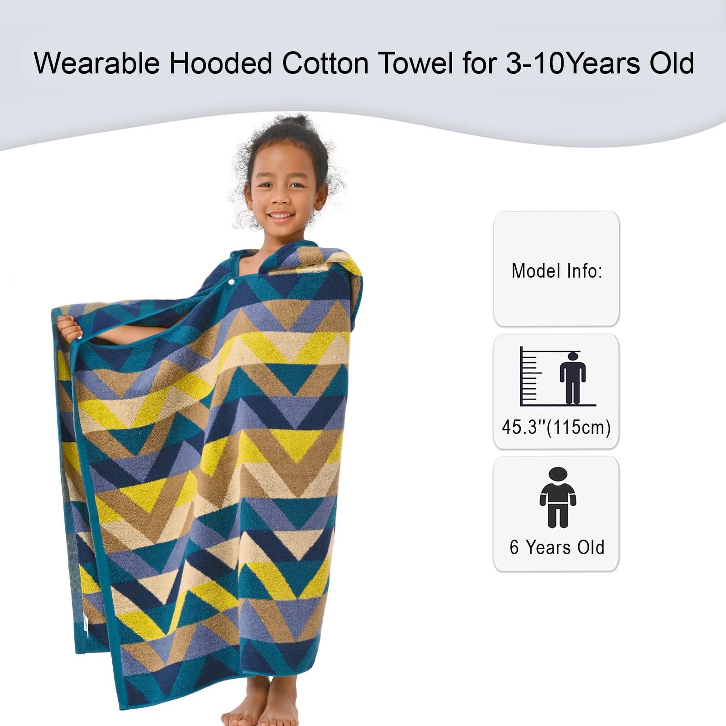 Voova & Movas Toddler Towels For Kids (3-10Years) - Absorbent 100% Cotton Thick 500Gsm Pool Towels,Perfect For Bath | Beach | Po