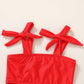 Toddler Girls Two Pieces Swimsuit Color Block Stripe Swimwear Summer Beach Bathing Suit 18M-5T(Red#Strawberry 2-3T)