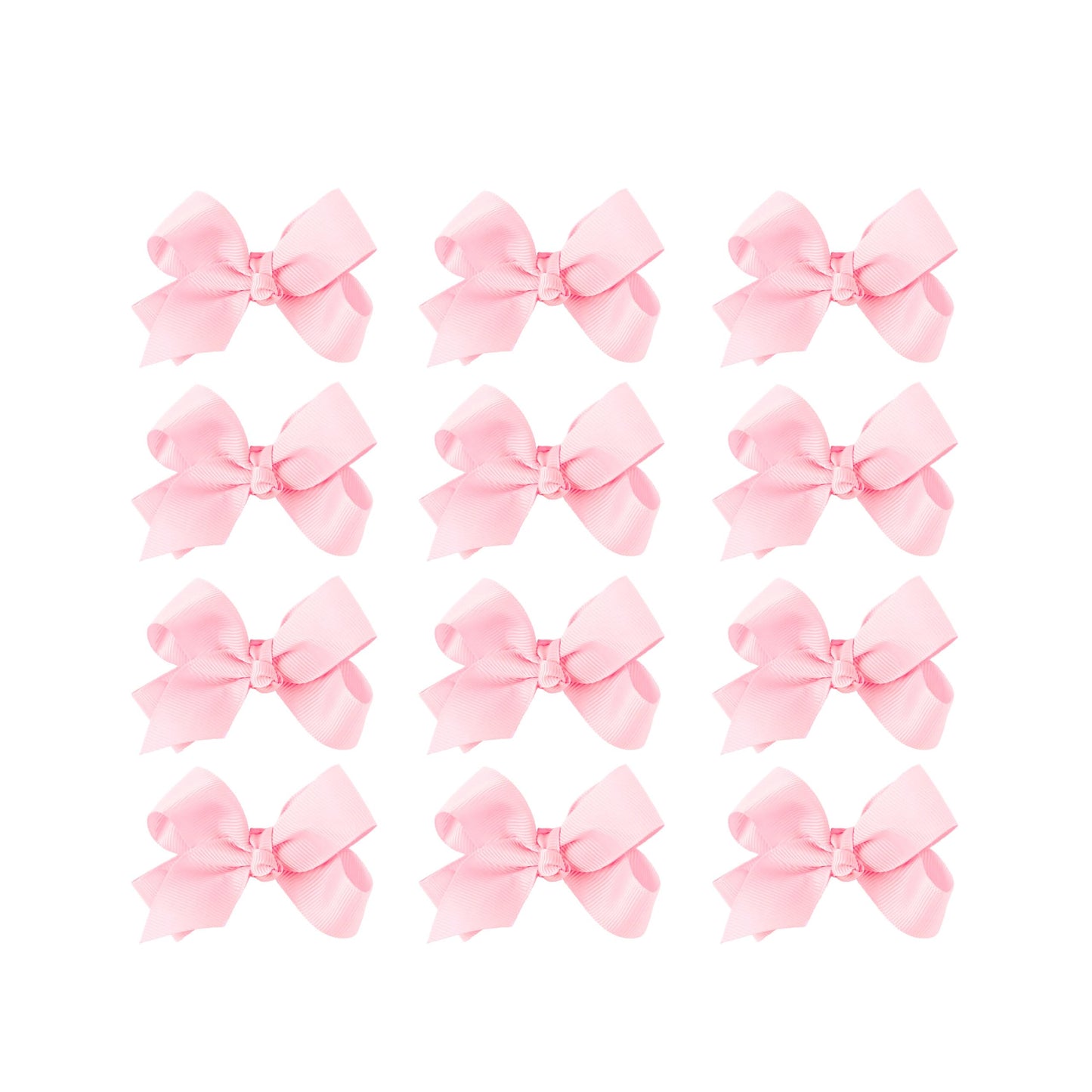 Small Solid Bow for Girls - Set of 12 (Pale Pink)