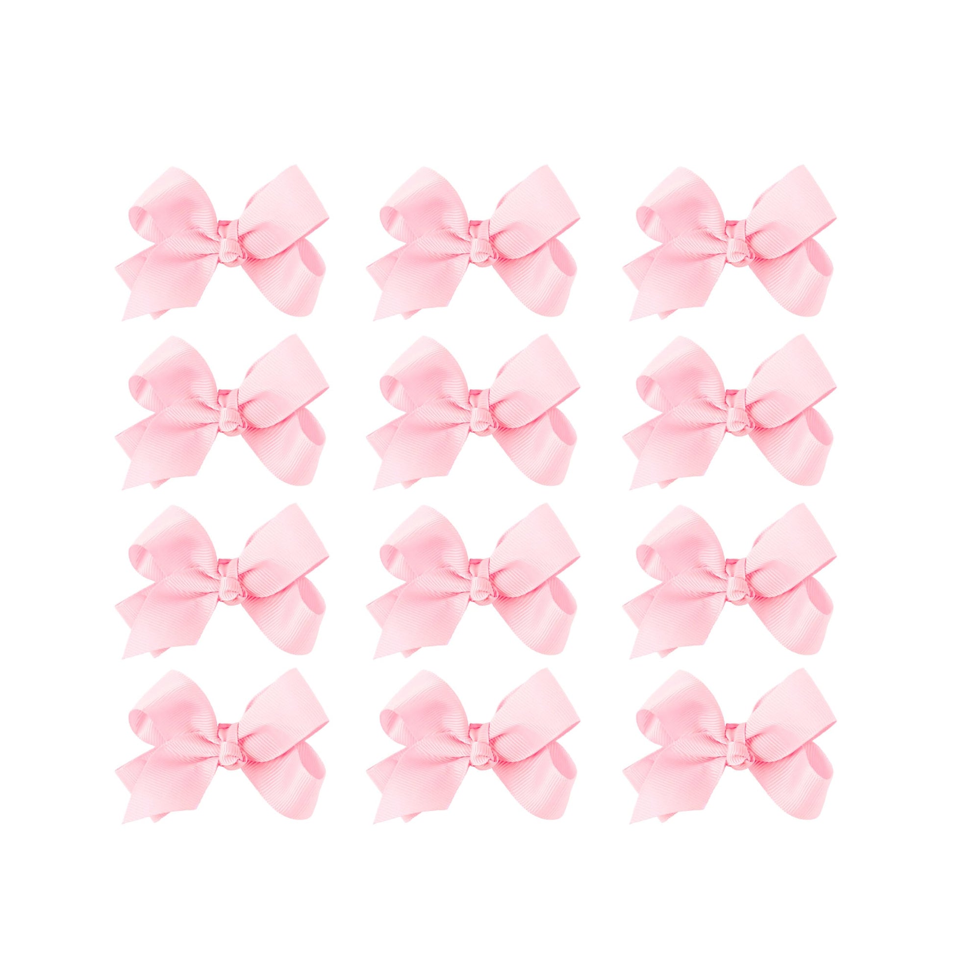 Small Solid Bow for Girls - Set of 12 (Pale Pink)