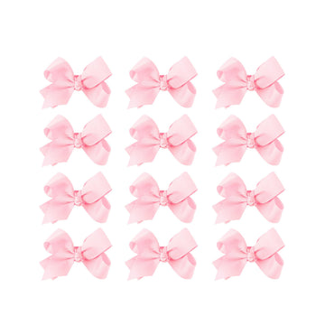 Small Solid Bow for Girls - Set of 12 (Pale Pink)