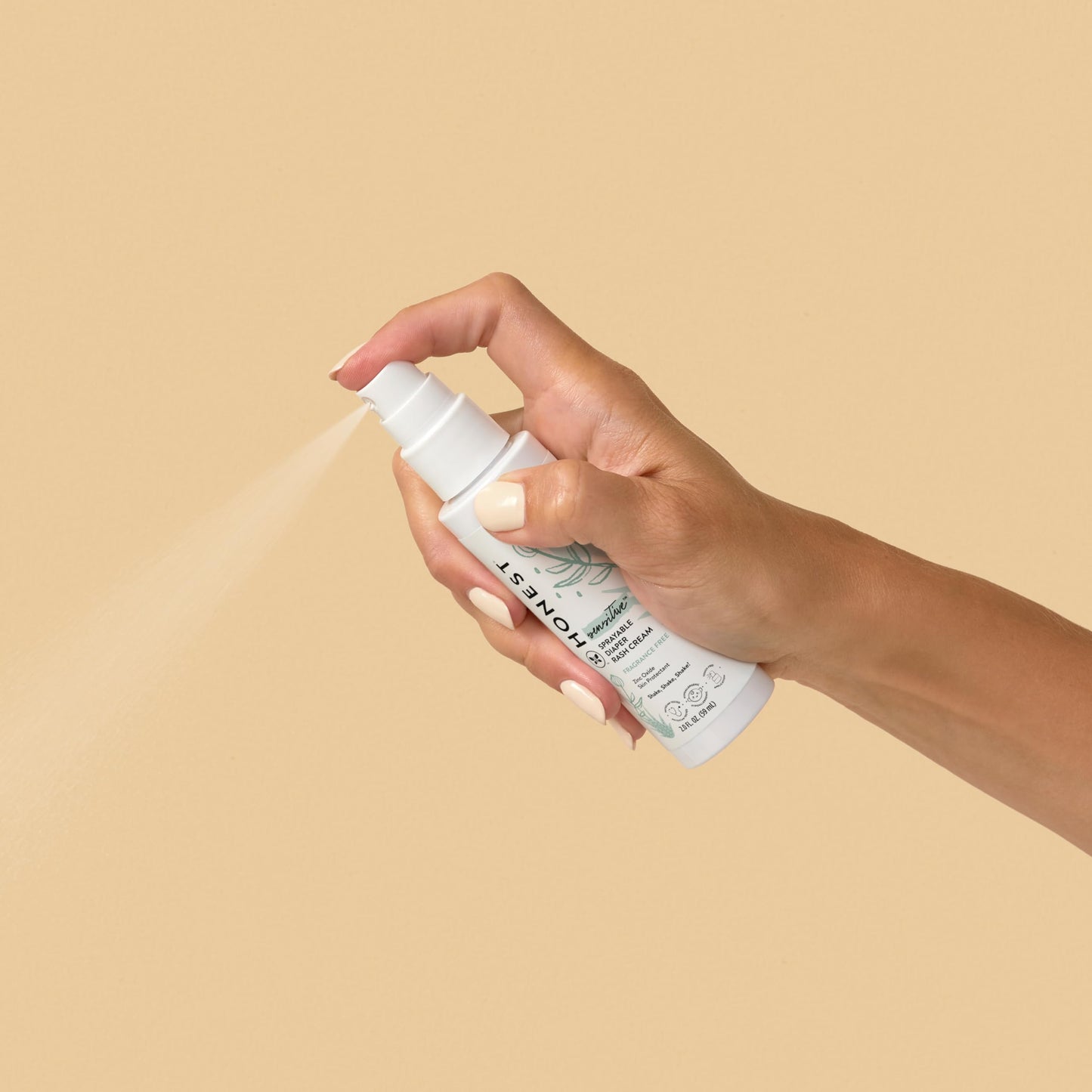 The Honest Company Baby Diaper Rash Cream Spray | Moisturizing + Calming Zinc Oxide | Hypoallergenic, Dermatologist Tested, Crue