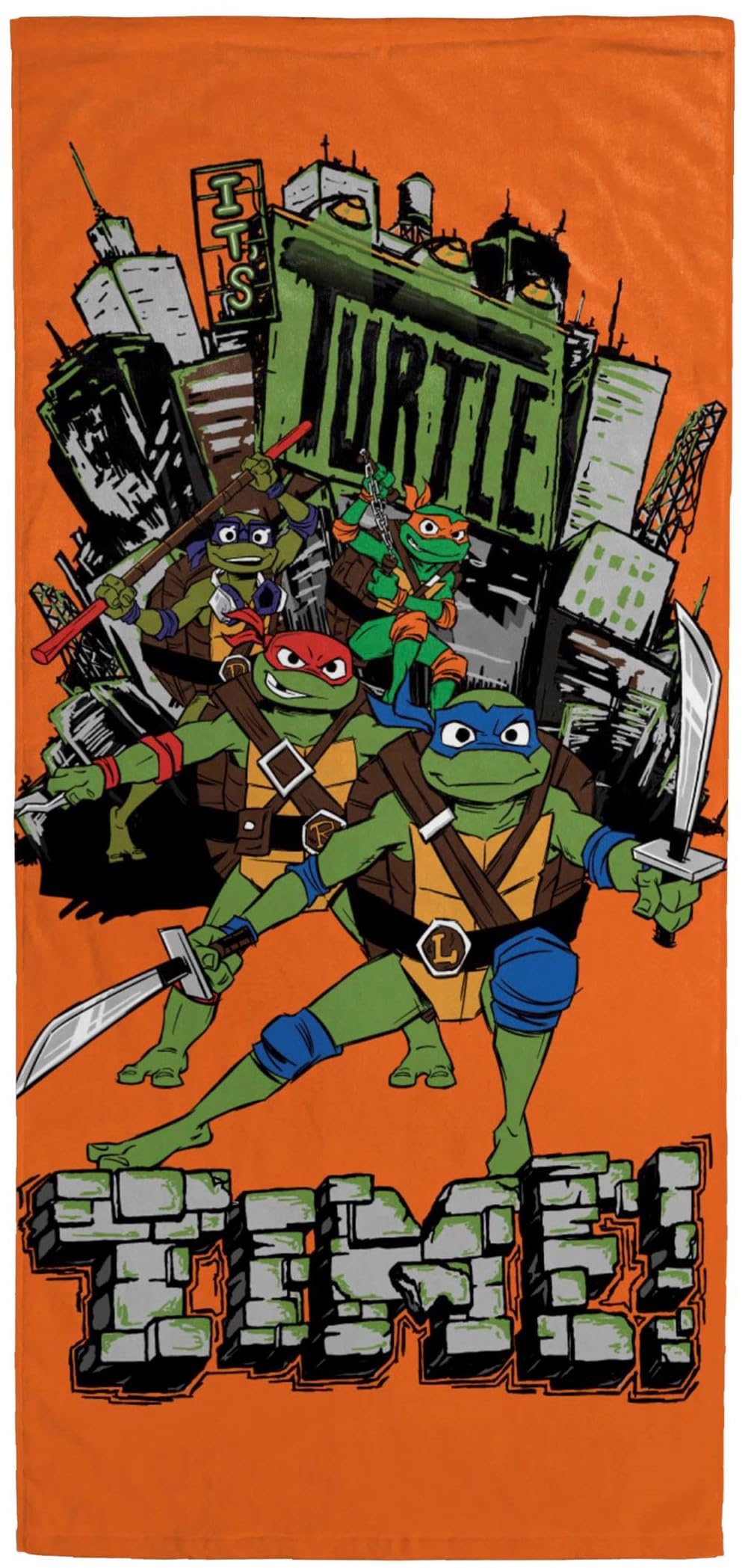 Jay Franco Nickelodeon Teenage Mutant Ninja Turtles Bath Pool Beach Towel - Kids Super Soft & Absorbent 100% Cotton Towel With L