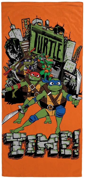 Jay Franco Nickelodeon Teenage Mutant Ninja Turtles Bath Pool Beach Towel - Kids Super Soft & Absorbent 100% Cotton Towel With L