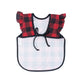 Bapronbaby Flutter Red Buffalo Plaid Bapron - No Neck Tie Safer Bib For Baby & Toddler - Soft Waterproof Stain Resistant - Machi