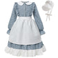 Fccam Prairie Dresses For Girls Pioneer Costume 19Th Century Long Sleeves Colonial Dress Blue M Age Over 4 Years Old