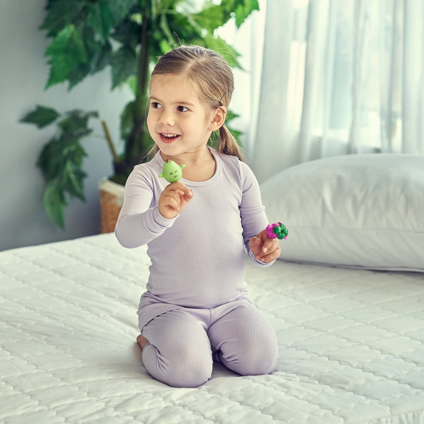 Avauma Baby Boys Girls Pajama Set Kids Toddler Snug Fit Ribbed Sleepwear Pjs For Daily Life Style (Jm/Light Purple(L))