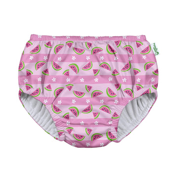 I Play. By Green Sprouts Baby Girls Pull-Up Reusable And Toddler Swim Diaper, Light Pink Watermelon Stripe, 12-18 Months Us