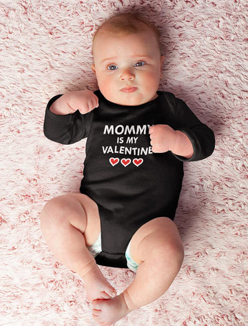 Tstars Valentines Baby Boy Girl Outfit First Valentine'S Day Clothes Mommy Is My Valentine Long Sleeve Infant Bodysuit Newborn B