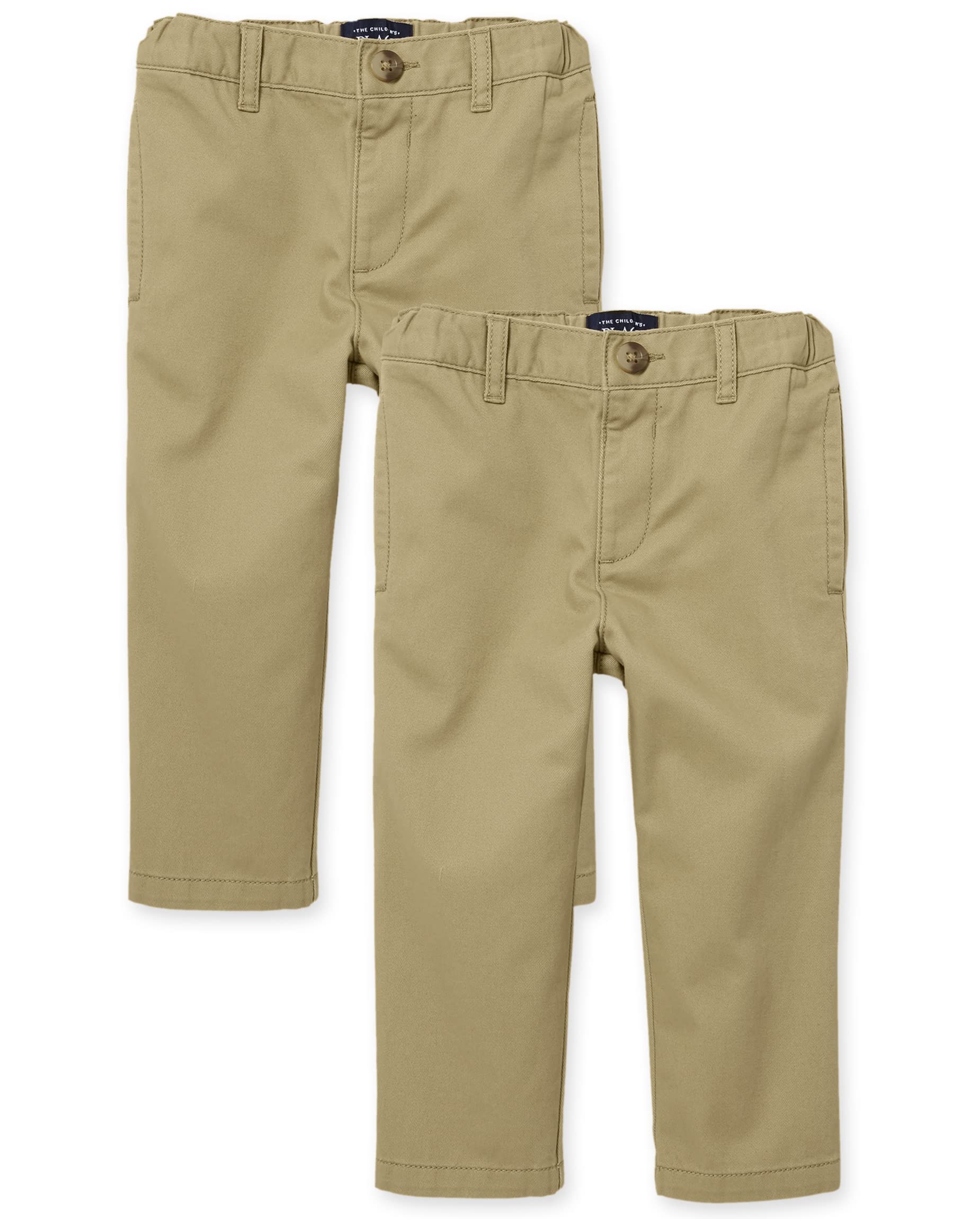 The Children'S Place Baby Boys' And Toddler Stretch Chino Pants, Flax 2-Pack, 3T