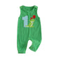 Lamuusaa Toddler Baby Boy Birthday Outfit Sleeveless One Embroidery Birthday Romper Corduroy Jumspuit Cake Smash Outfits (Green,