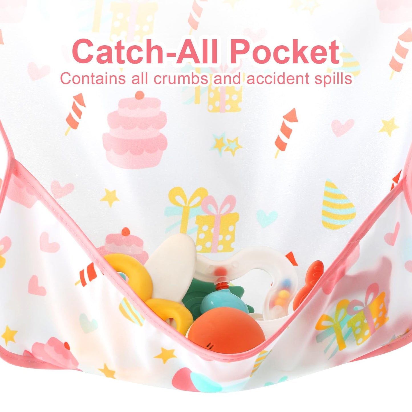 Accmor 5 Pack Long Sleeve Baby Bibs, Waterproof Sleeved Bib, Toddler Soft Bib For 24-36 Months