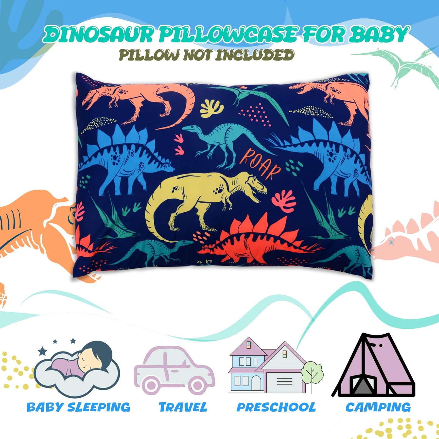 Cloele Kids Toddler Pillowcase Envelope Travel Pillowcase Baby Pillow Cover Fits Pillows Sized 12X16 Or 13X18-1 Pack Navy Small