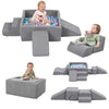 Baby Climbing Blocks With Ball Pit,6Pcs Foam Climbing Toys For Toddlers 1-3 Inside,Soft Crawl & Climb Activity Play Set Indoor,M