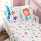 Everyday Kids 3-Piece Toddler Fitted Sheet, Flat Sheet And Pillowcase Set - Mermaids Undersea Adventures - Soft Breathable Micro
