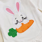 Beqeuewll Newborn Baby Girl Easter Outfit Bunny Clothes Long Sleeve Romper+Bloomers Tutu Skirt+Socks+Headband 4Pcs (Carrots Bunn