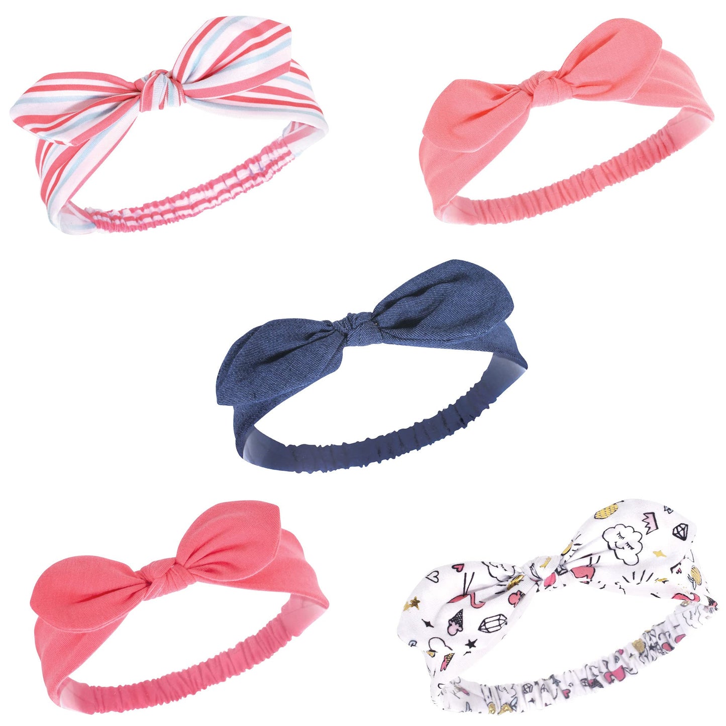 Hudson Baby Unisex Cotton And Synthetic Headbands, Doodle, 0-24 Months
