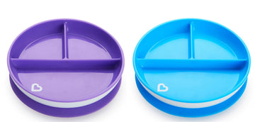 Munchkin Stay Put Divided Suction Plates (Purple/Blue)