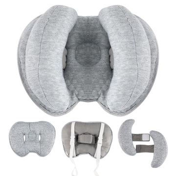 KAKIBLIN 2 in 1 Baby Head Pillow with Banana Neck Pillow for 3 Months to 1 Years Baby Travel Pillow for Stroller or Bed (Light G