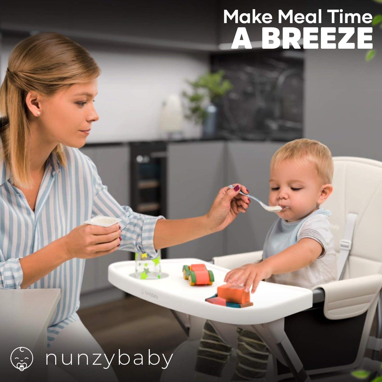 Nunzybaby Slim Foldable High Chair For Babies And Toddlers | Five Point Safety Belt | Collapsible High Chair | Easy Clean Highch