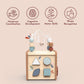 Speedy Monkey 5-in-1 Activity Cube, Educational Wooden Toy with Bead Maze, Shape Sorter, Gears, Puzzle & More, Develops Social,