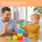 MOONTOY Stacking Cups Baby Toys 6 10 12 18 Months, Montessori Toys for 1 Year Old Toddler Learning Toys with Numbers Shapes Patt