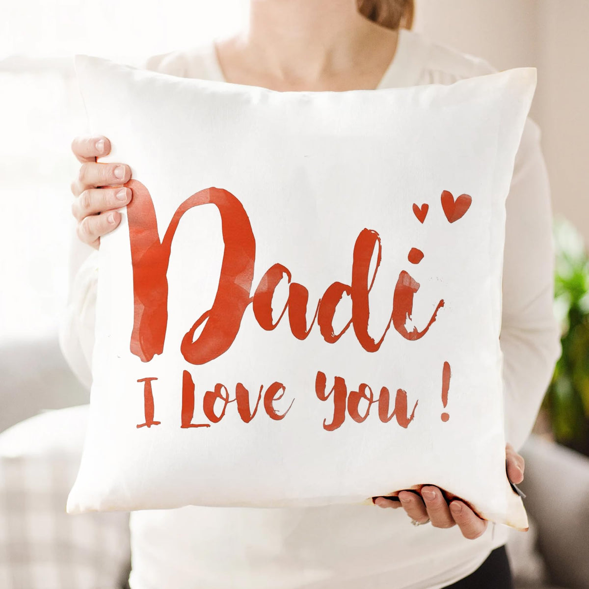 TIED RIBBONS Gift for Mom, Birthday Gift for Mom Best Gifts for Dadi Grandma Printed Cushion (Satin,12 inch X 12 inch) with Fill