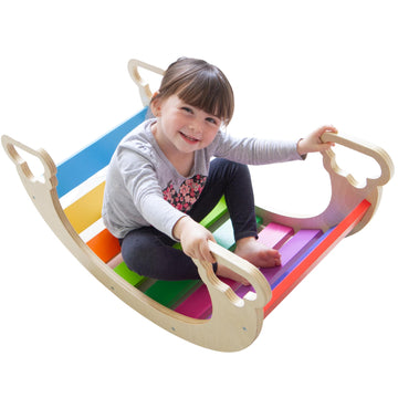 Waldorf Rocker Board For Toddlers - Safe Non Toxic Climbing And Rocking Board