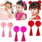 C  LLOT Baby Girls Chinese Style Hairy Furry Balls Bows Tassels Hair Clips Barrettes for Kids Festival