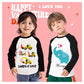 Tkria Valentine Day Toddler Boys Tractor Love Heart Shirts Tops Excavator Raglan Long Sleeve Kids Vday Holiday Clothes 5T