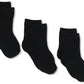 Jefferies Socks Little Boys' Rib Crew Socks 3 Pair Pack, Black, Toddler