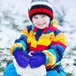 2 Pairs Kids Winter Ski Gloves Waterproof Warm Snow Mittens Full Finger Gloves For Toddlers Infants (Red, Royal Blue, 3-6 Years)