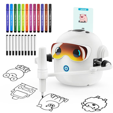 Ytcx.Tech Drawing Robot for Kids, Interactive Montessori Educational Drawing Machine with 100 Cards, Smart Painting Learning Rob