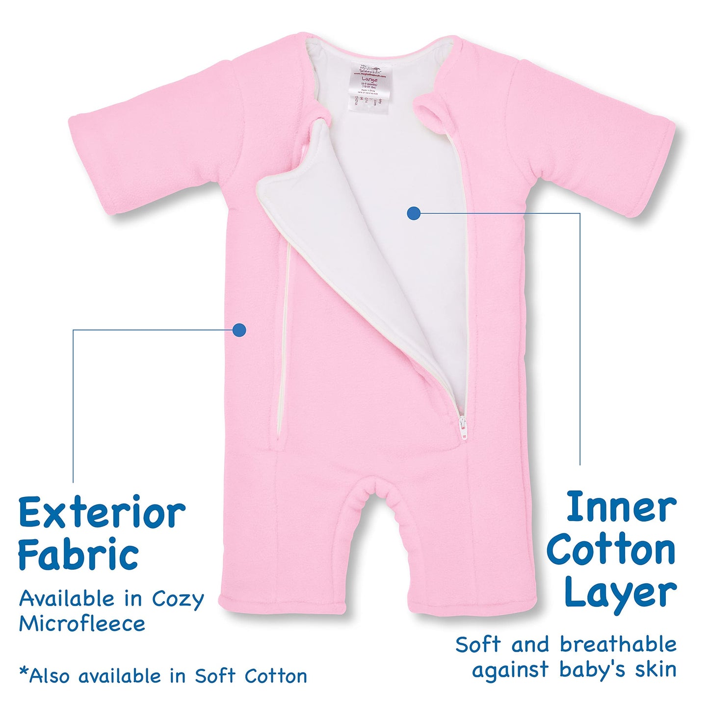 Magic Sleepsuit Baby Merlins Microfleece Baby Swaddle Transition Product - Soft and Cozy Design, Double Zipper for Easy Diaper