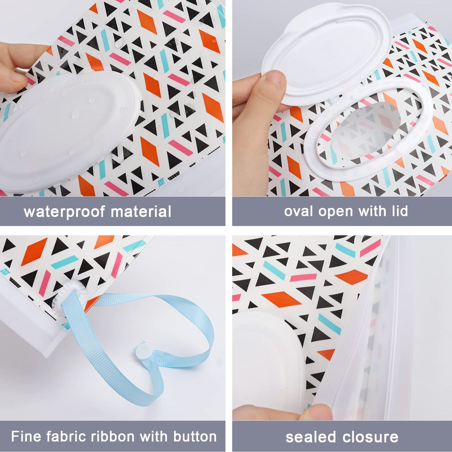 Dommare 4 Pack Baby Wipes Dispenser, Portable Travel Wet Wipes Pouch On The Go-Reusable Wipe Holder-Refillable Lightweight Water