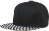 Funky Junque Toddler Flat Brim Trucker Hat - Checker Brim - Black (S - 12-24 Months)